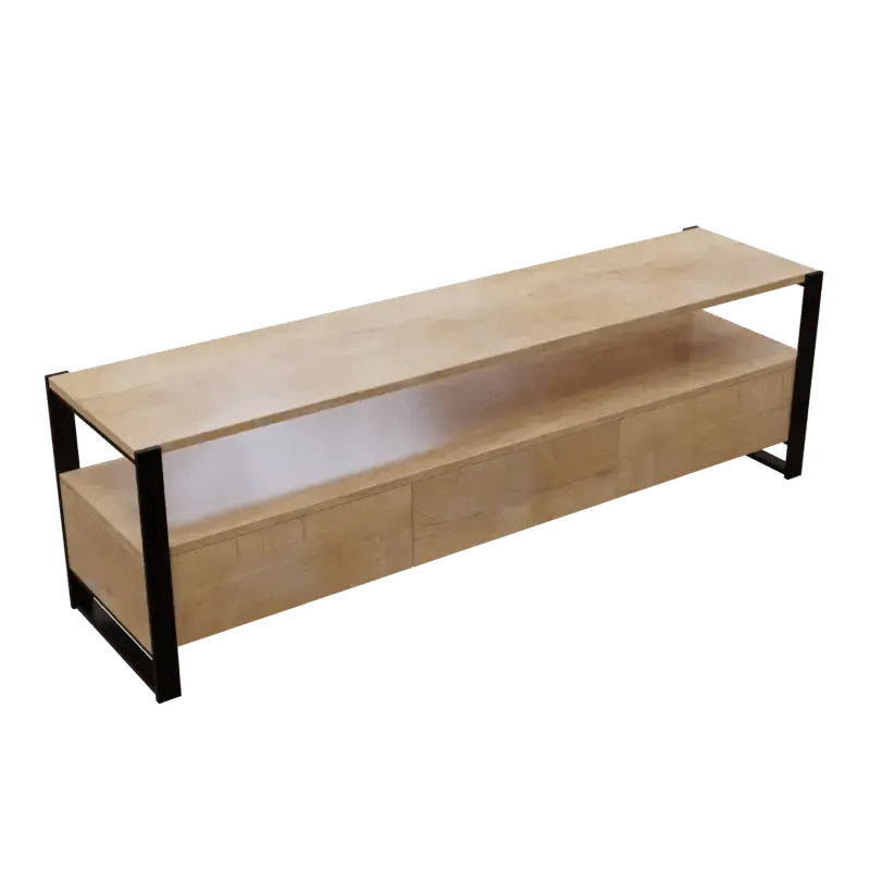 Marin TV Unit With Storage Space & Drawers in Large Size in Wooden Texture - Ouch Cart