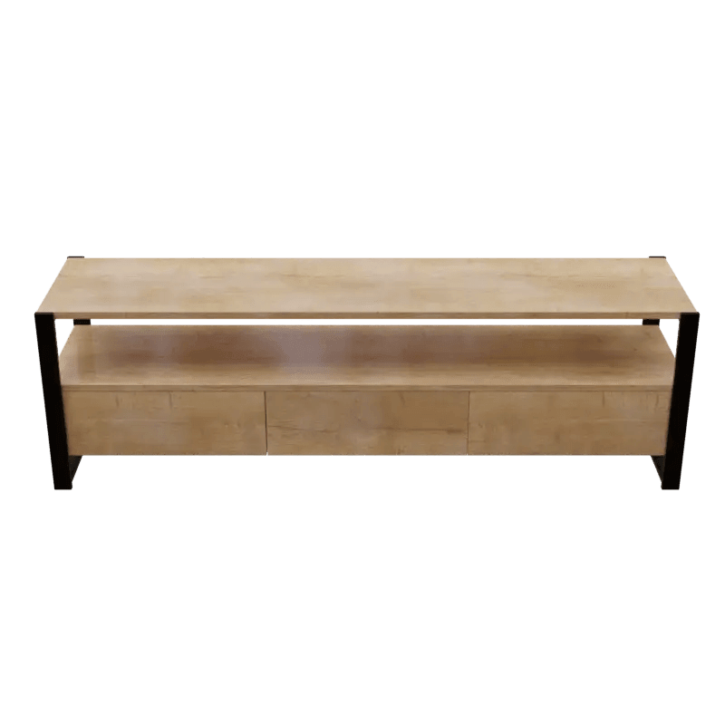 Marin TV Unit With Storage Space & Drawers in Large Size in Wooden Texture - Ouch Cart