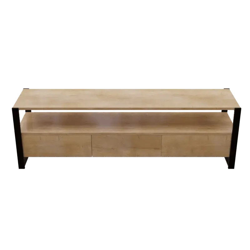 Marin TV Unit With Storage Space & Drawers in Large Size in Wooden Texture - Ouch Cart