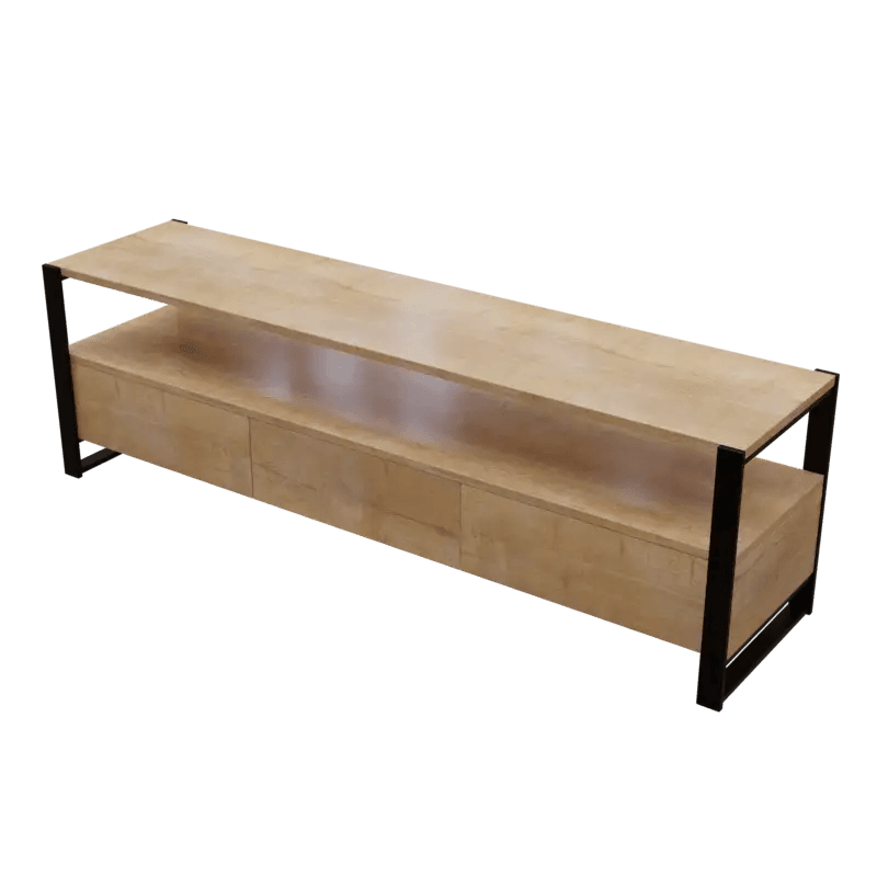 Marin TV Unit With Storage Space & Drawers in Large Size in Wooden Texture - Ouch Cart