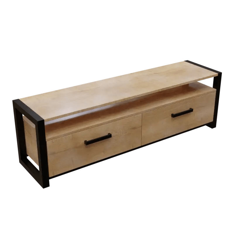 Dilleto TV Unit With Storage Space & Drawers in Large Size in Wooden Texture