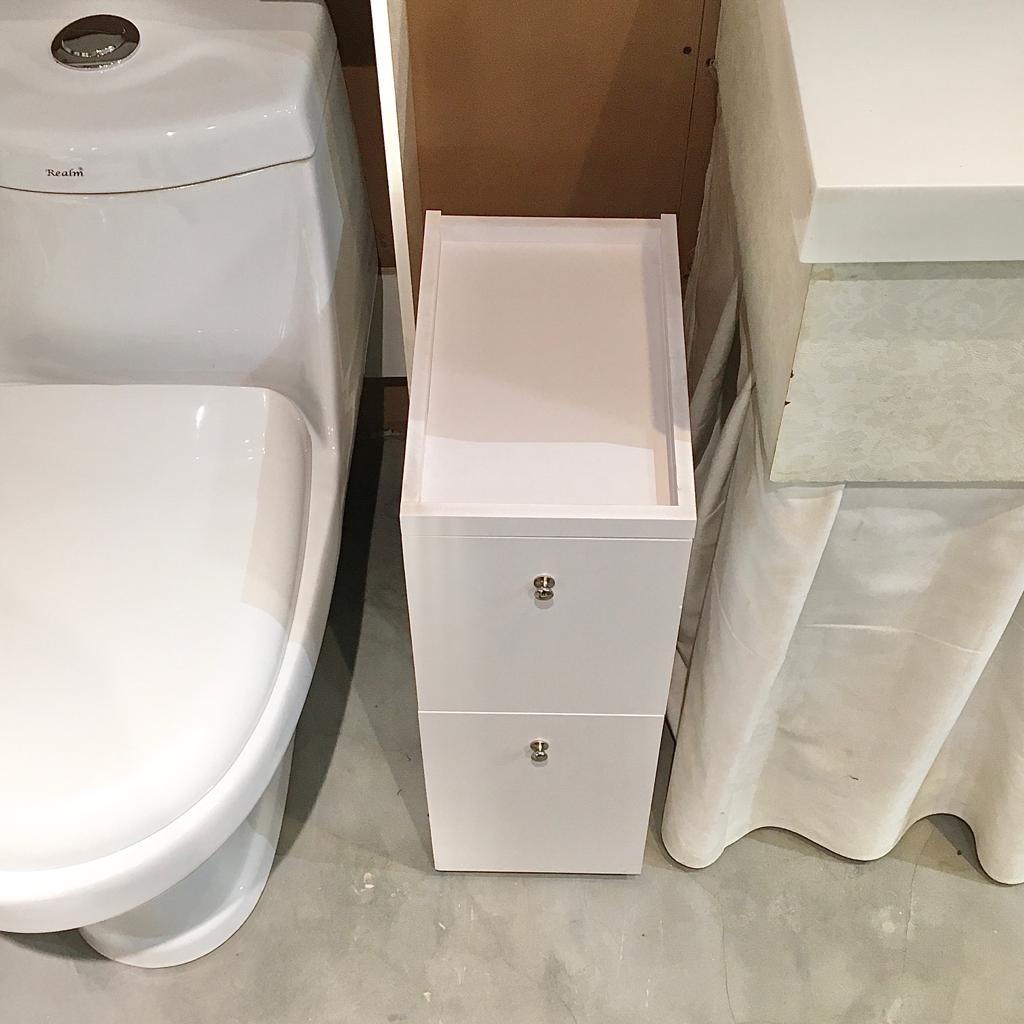 Waterproof PVC Bathroom WC Side Storage Cabinet Racks With Drawer By With Free Soap Dish Miza - Ouch Cart