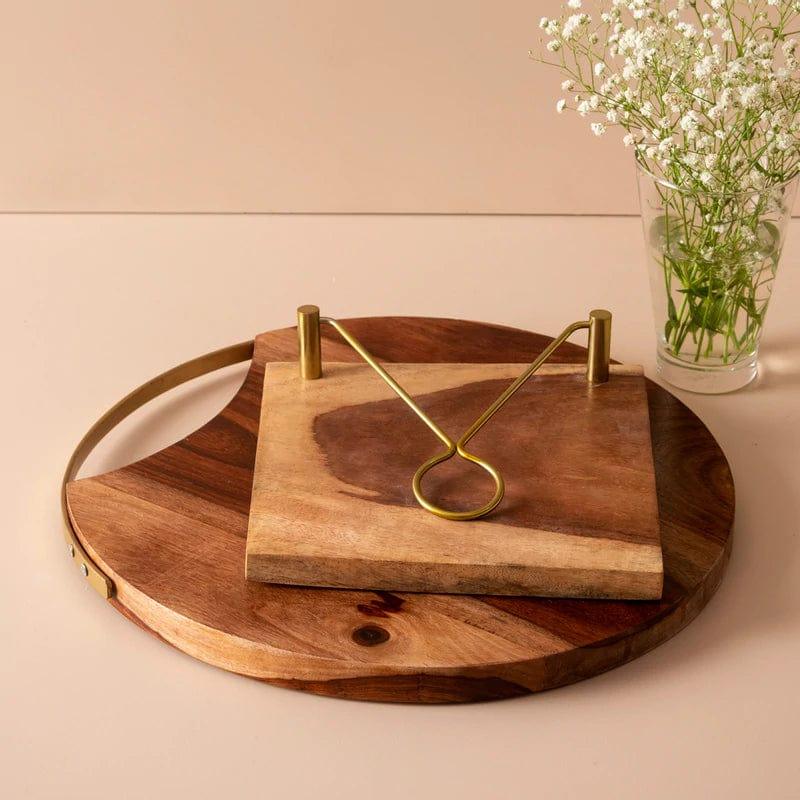 WOODEN TISSUE HOLDER AND CHOPPING BOARD COMBO II FOOD GRADE - Ouch Cart