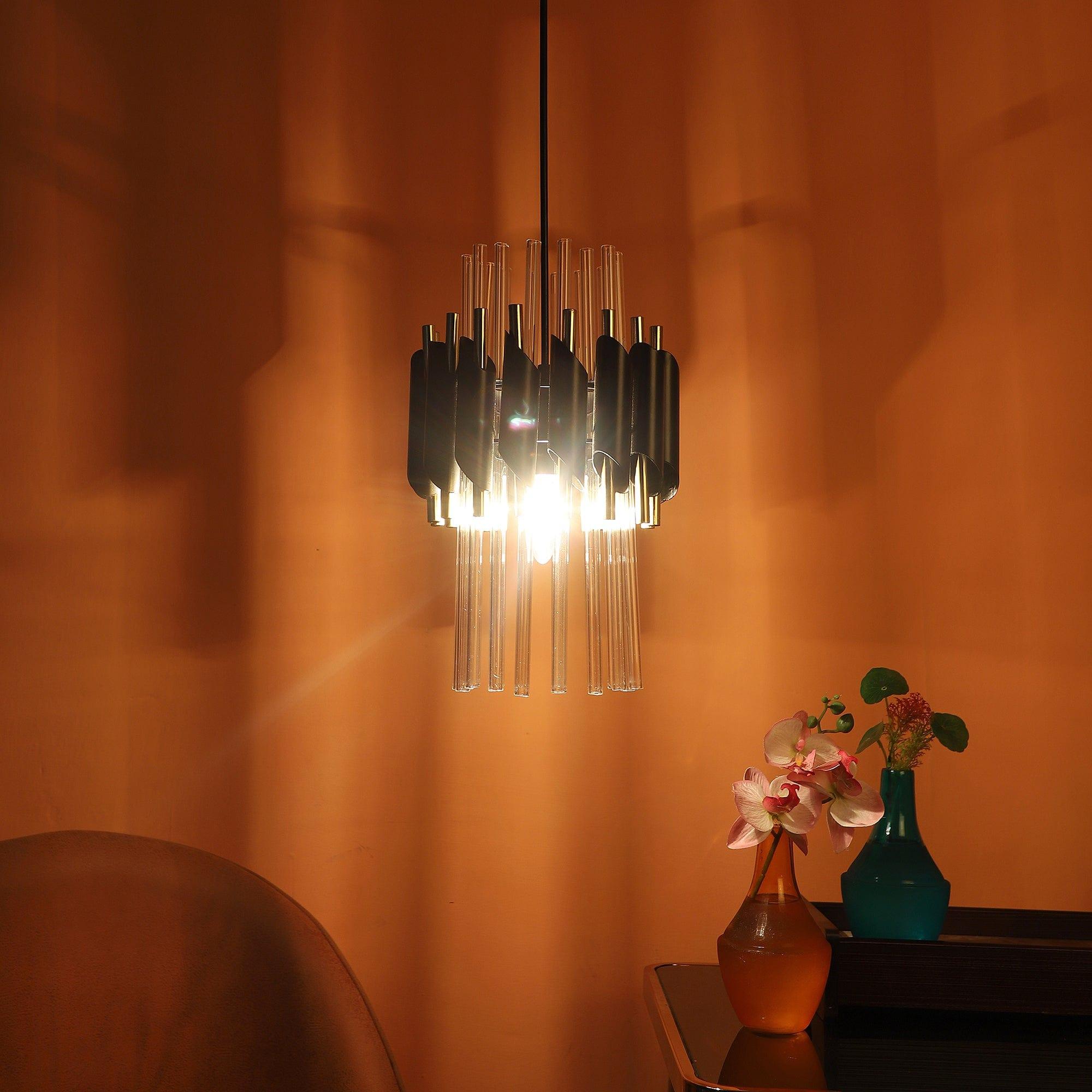 Black and Gold Metal Hanging Light - Ouch Cart