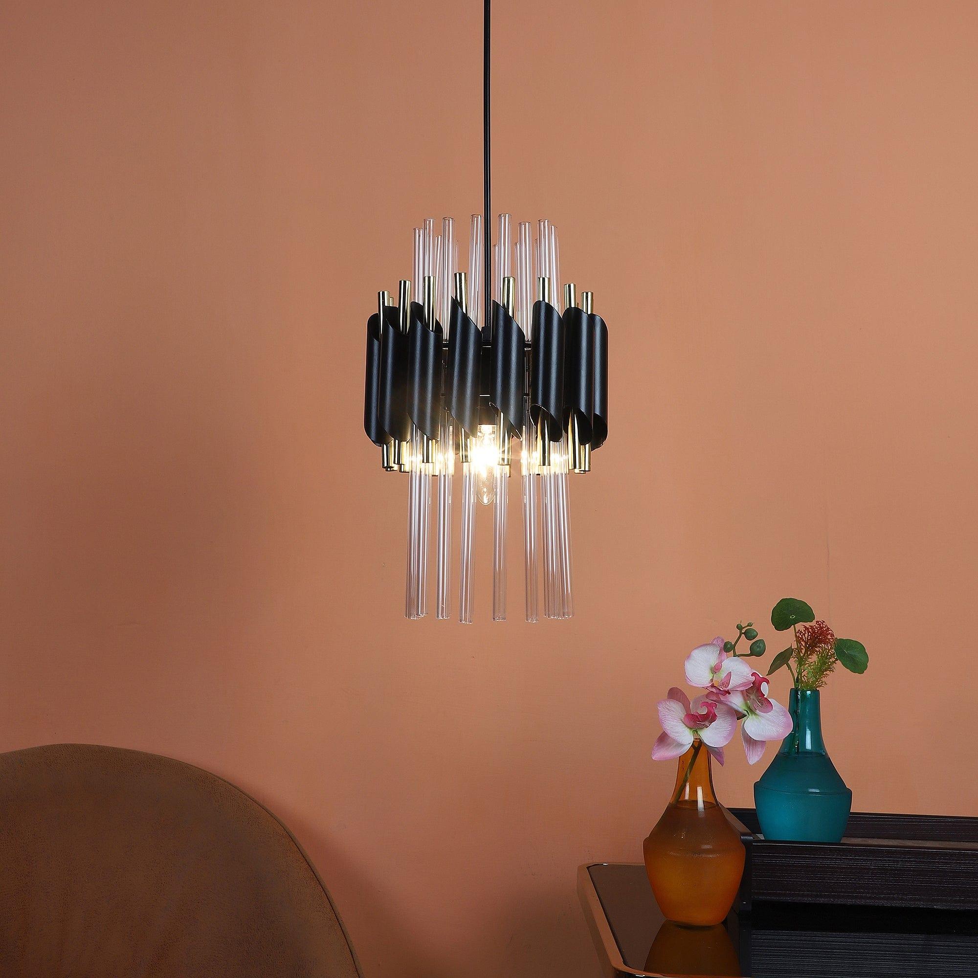 Black and Gold Metal Hanging Light - Ouch Cart