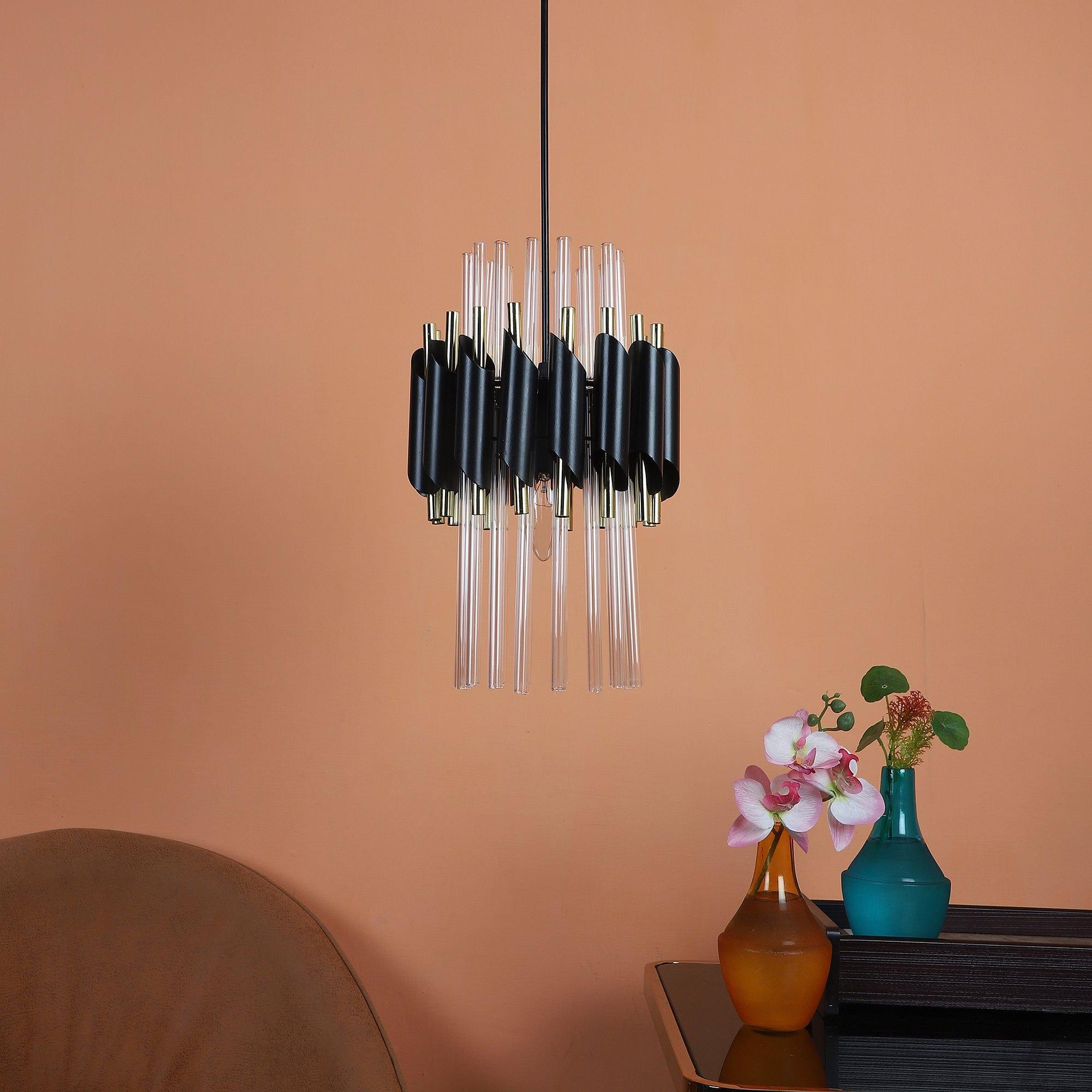 Black and Gold Metal Hanging Light - Ouch Cart