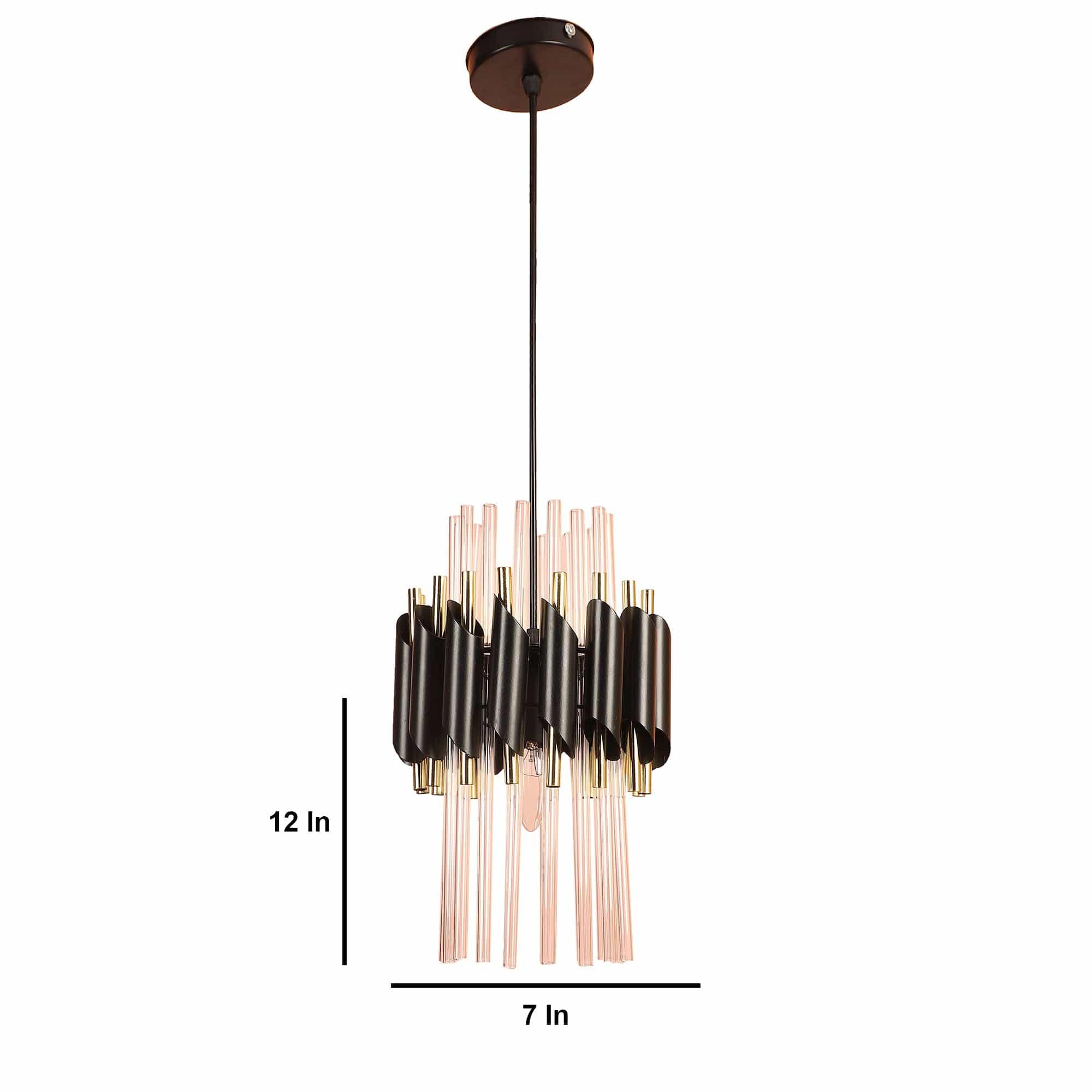 Black and Gold Metal Hanging Light - Ouch Cart