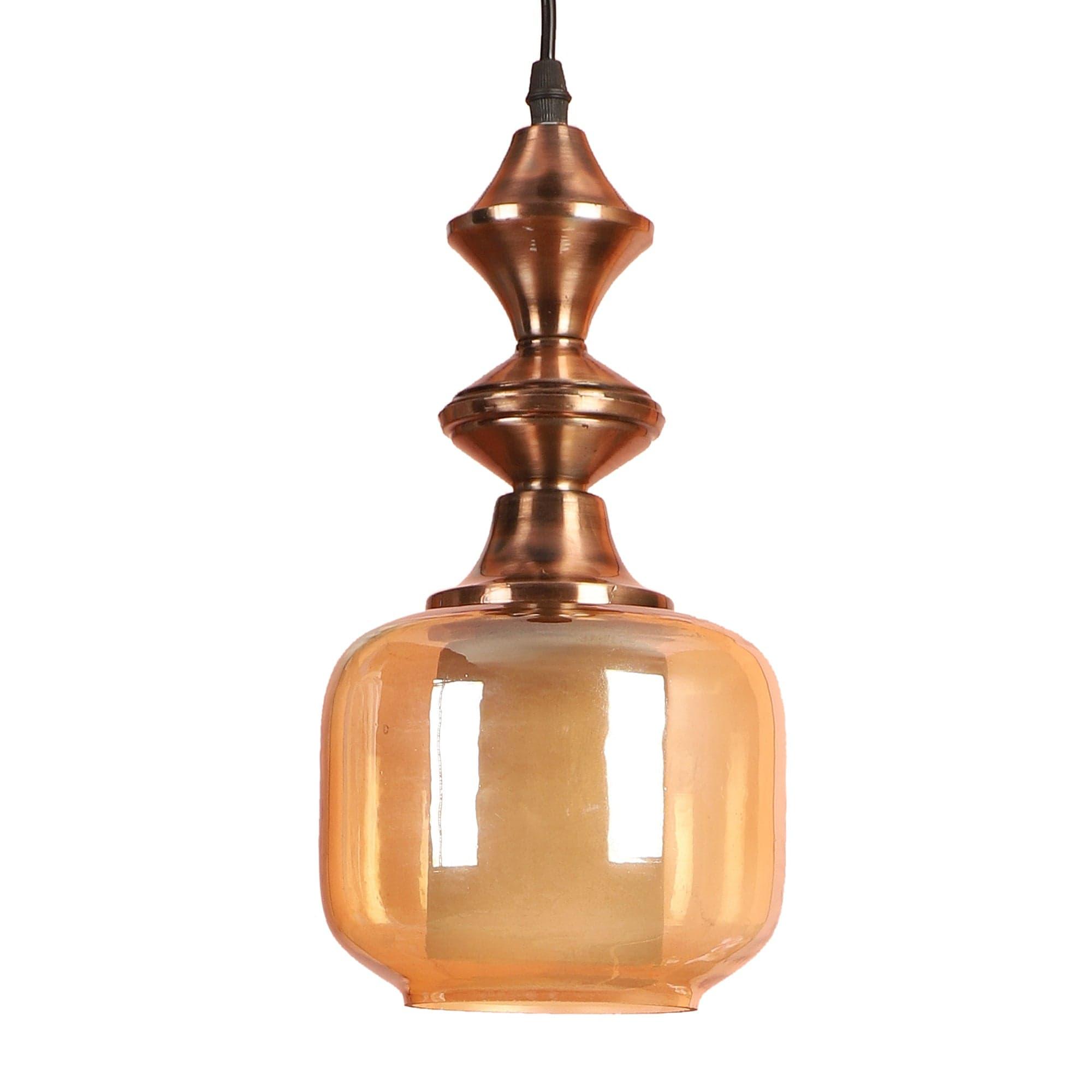 Iron Glass Hanging Lights Copper and Gold Finish - Ouch Cart