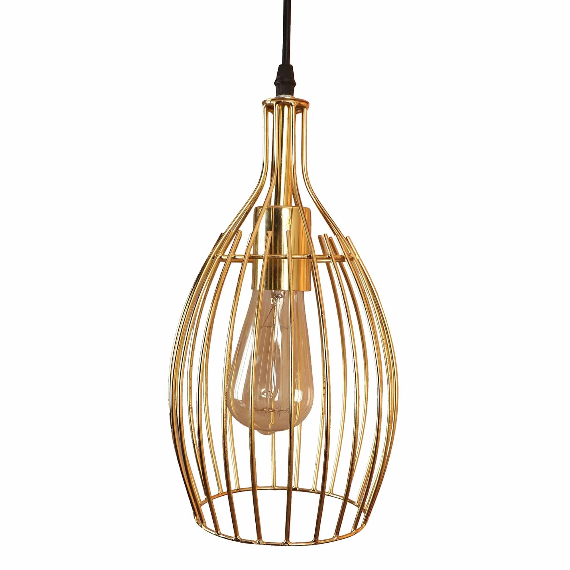 Antique Gold 3 Iron Light Cluster Hanging Lamp - Ouch Cart