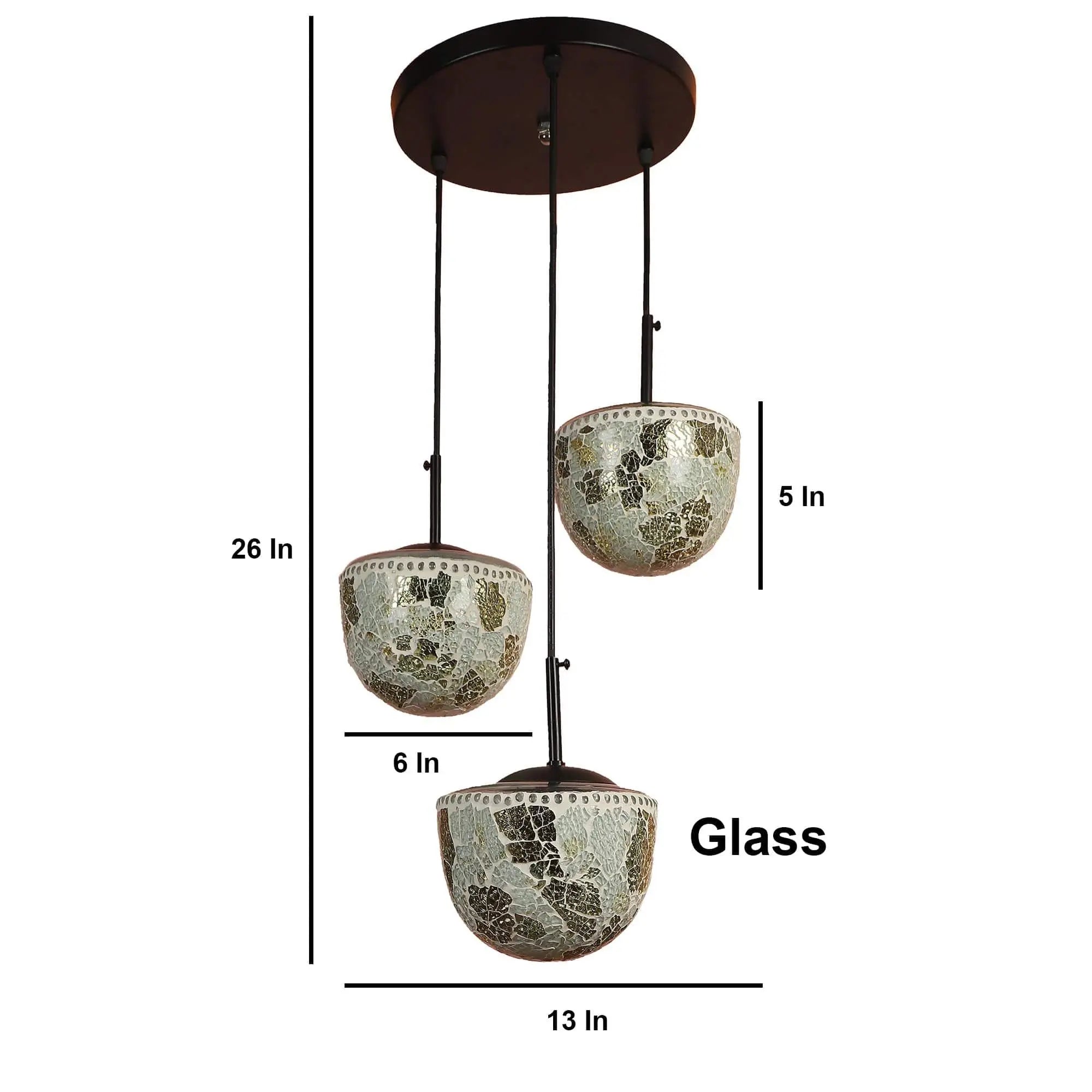 Multicolour Metal 3 Hanging Light - Ouch Cart