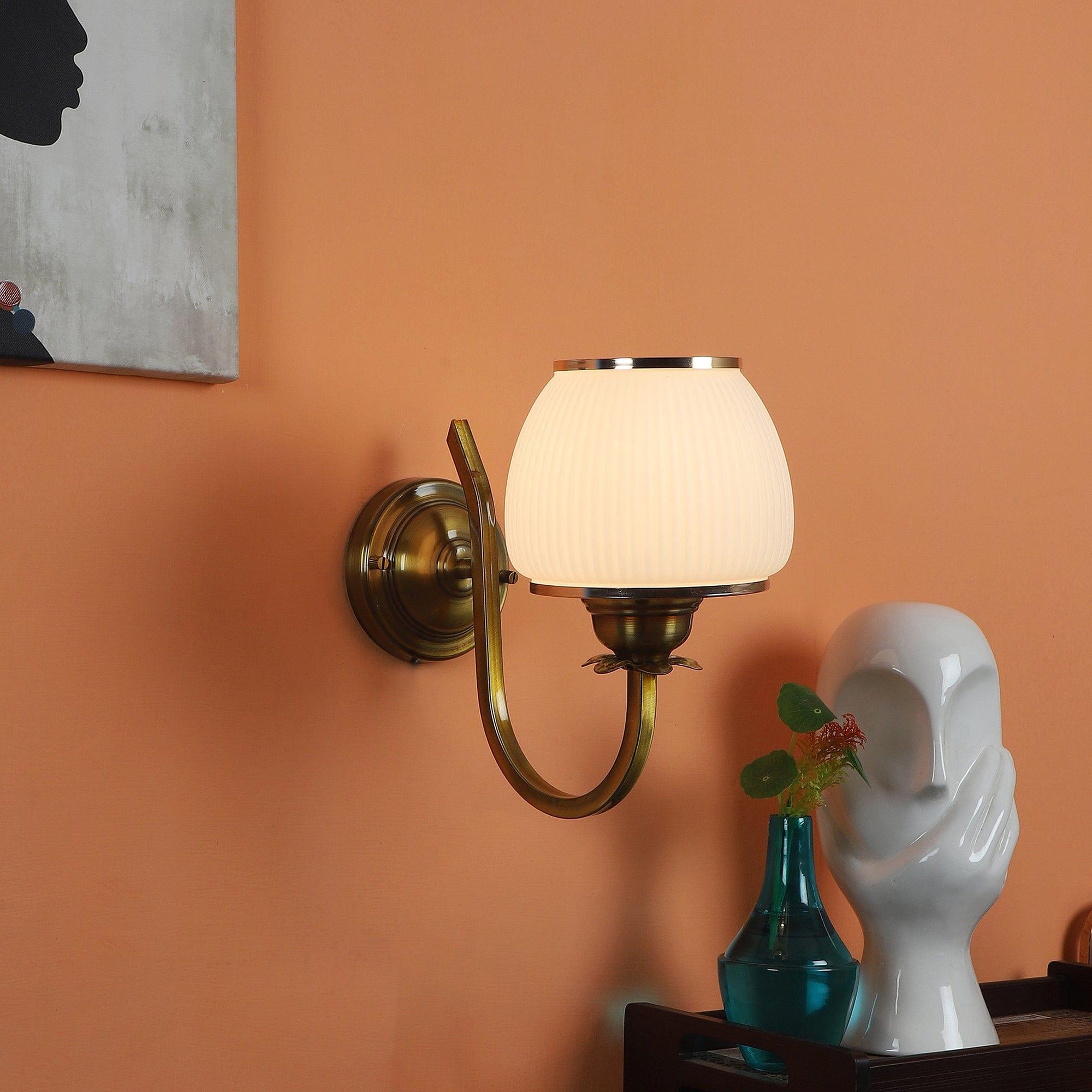 Golden And White Iron Wall Light - Ouch Cart