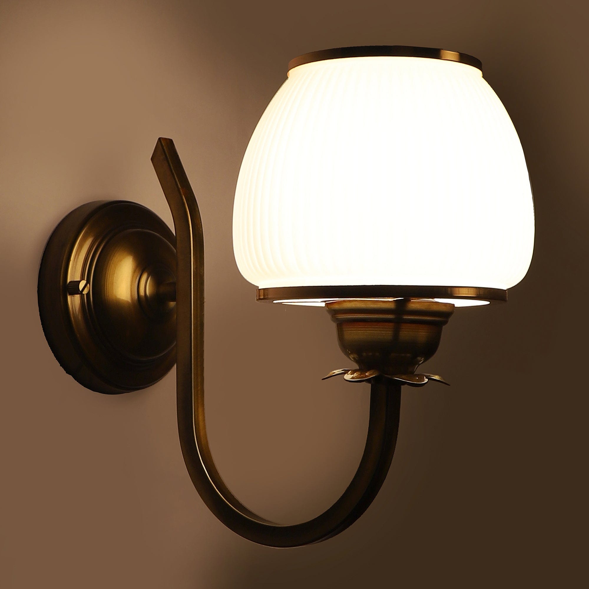 Golden And White Iron Wall Light