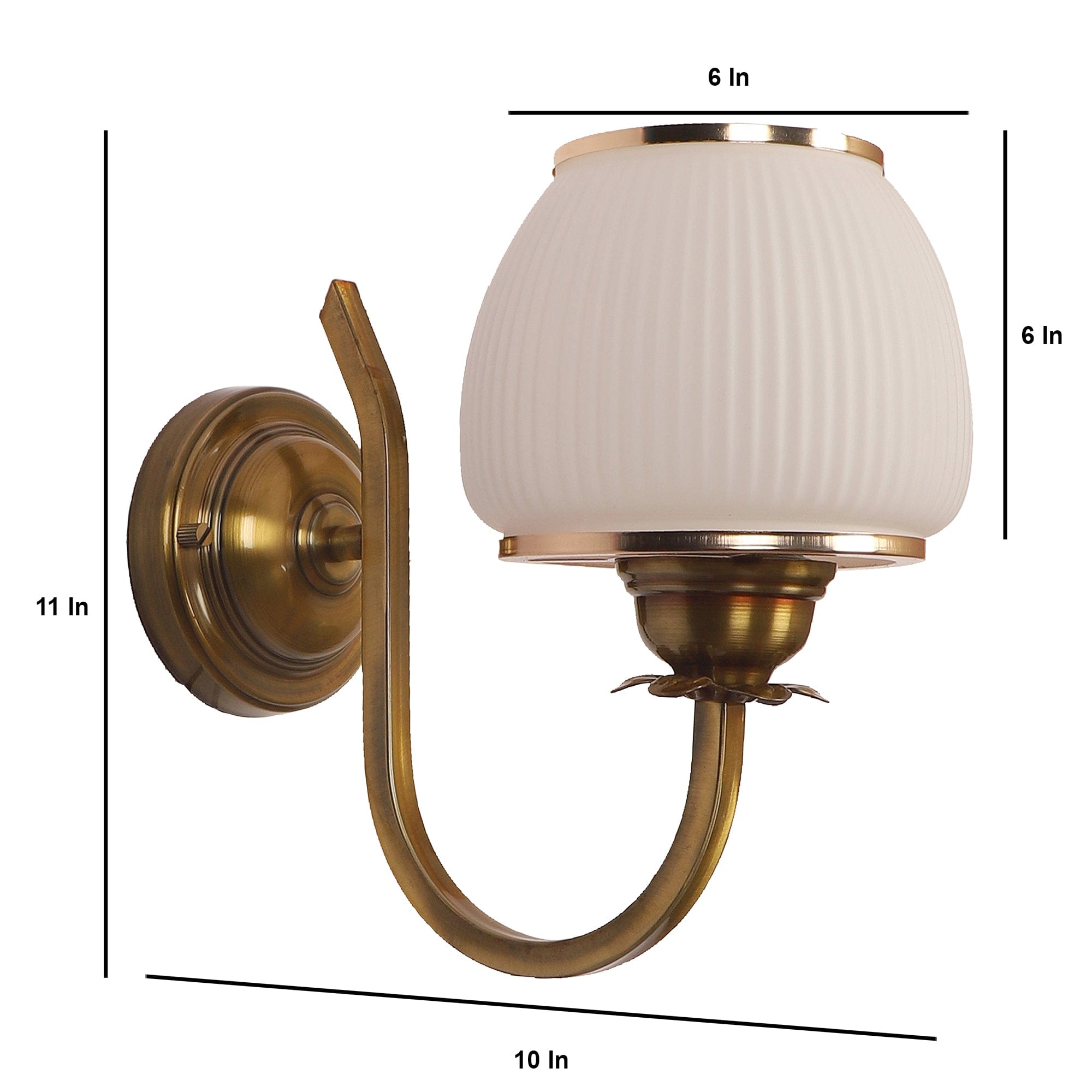 Golden And White Iron Wall Light