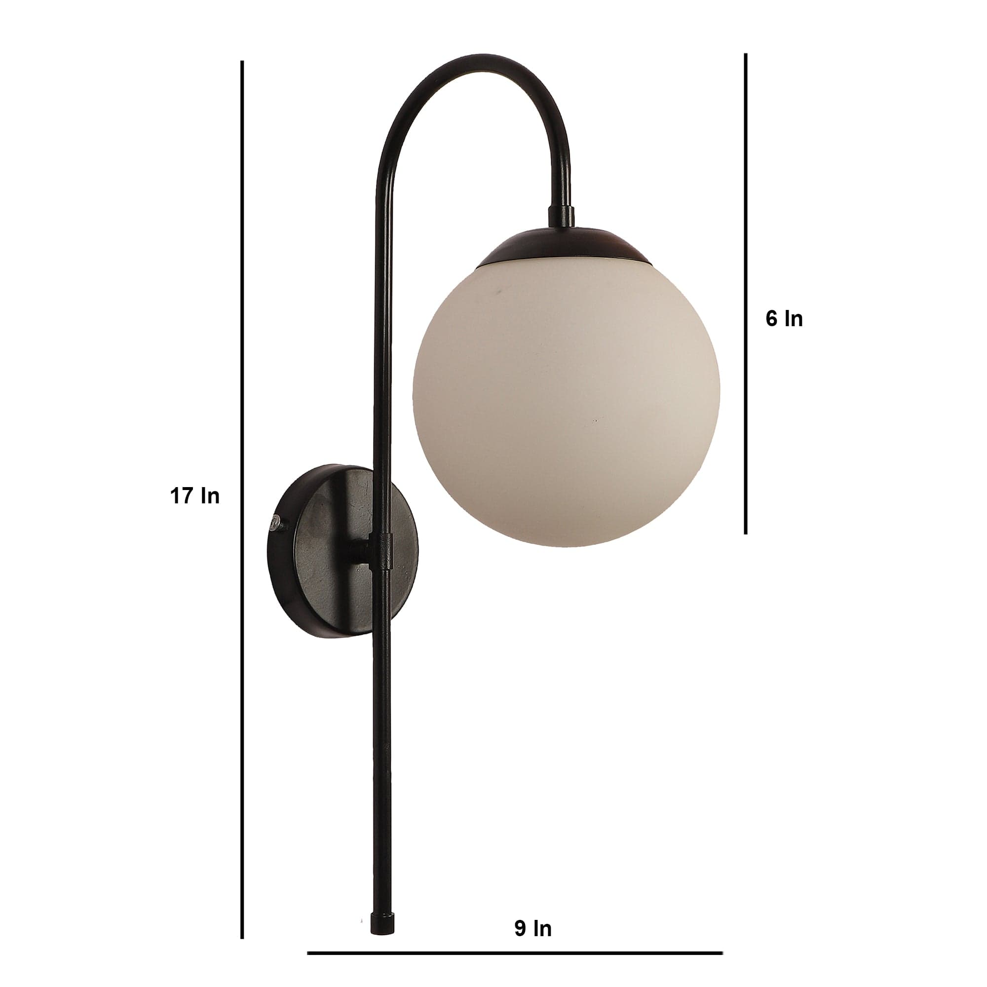 White and Black  Iron Wall Light