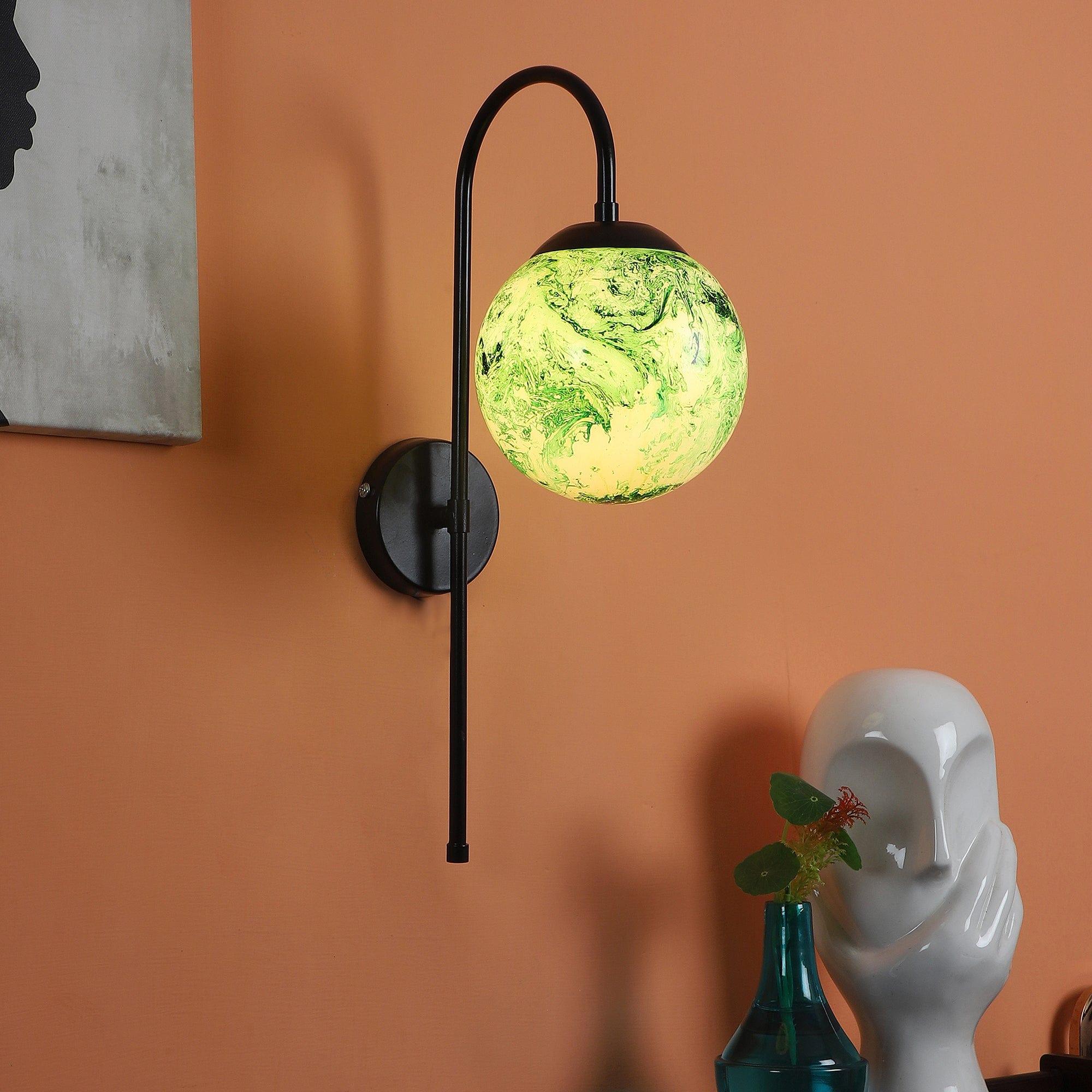 Black And Green Single Iron Wall Lights - Ouch Cart
