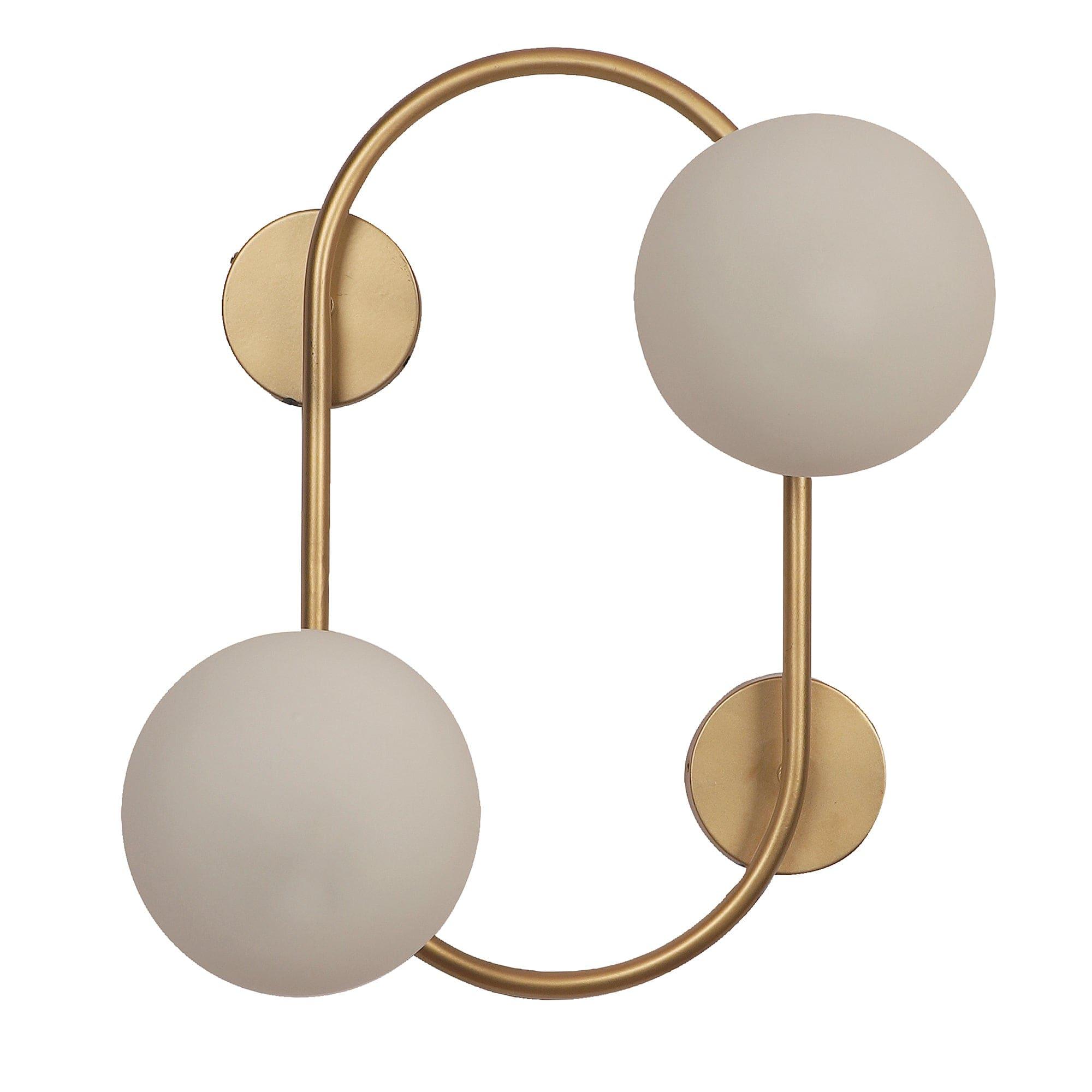 Fusty Gold And White Iron 2 Wall Lights - Ouch Cart