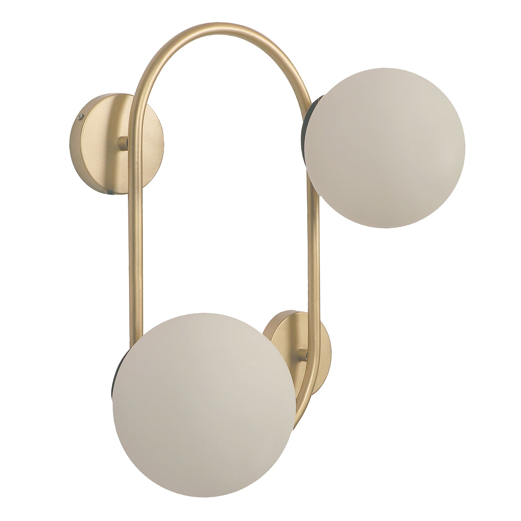 Fusty Gold And White Iron 2 Wall Lights