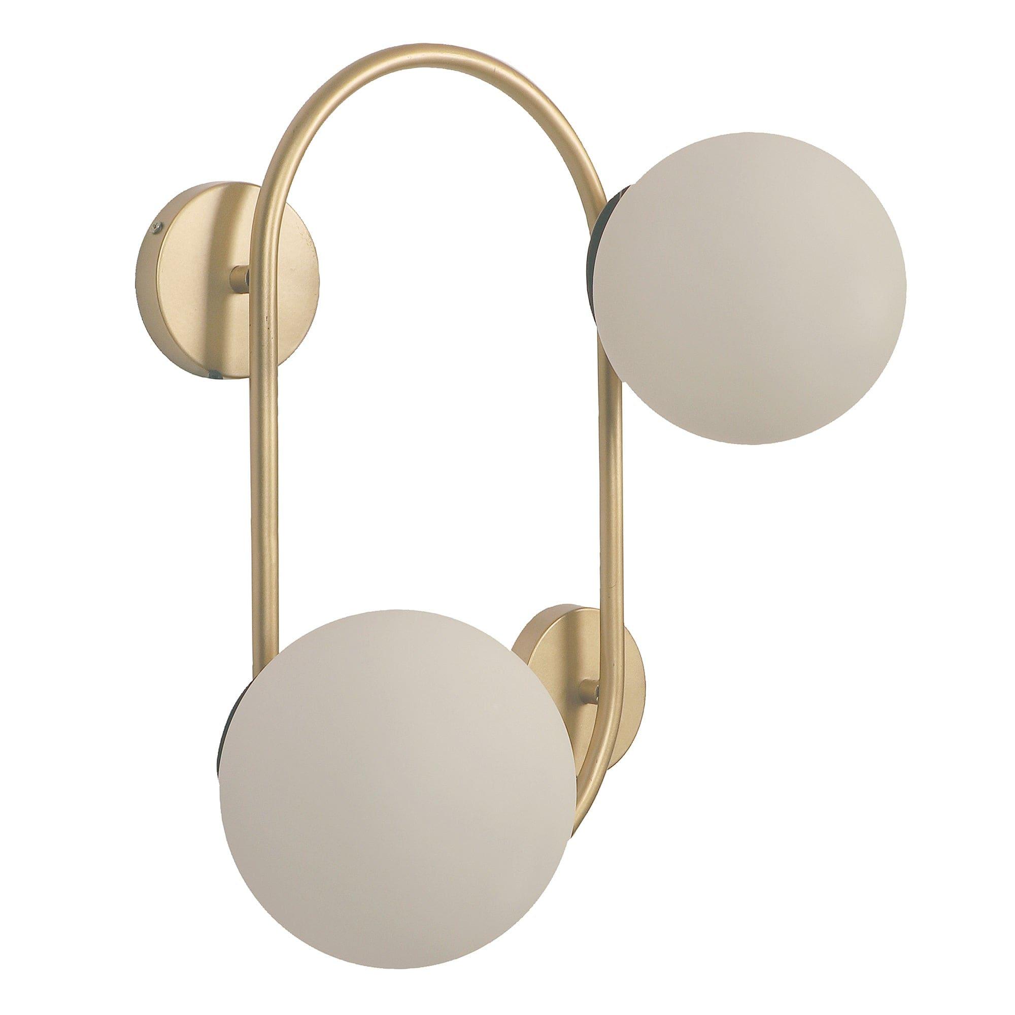 Fusty Gold And White Iron 2 Wall Lights - Ouch Cart