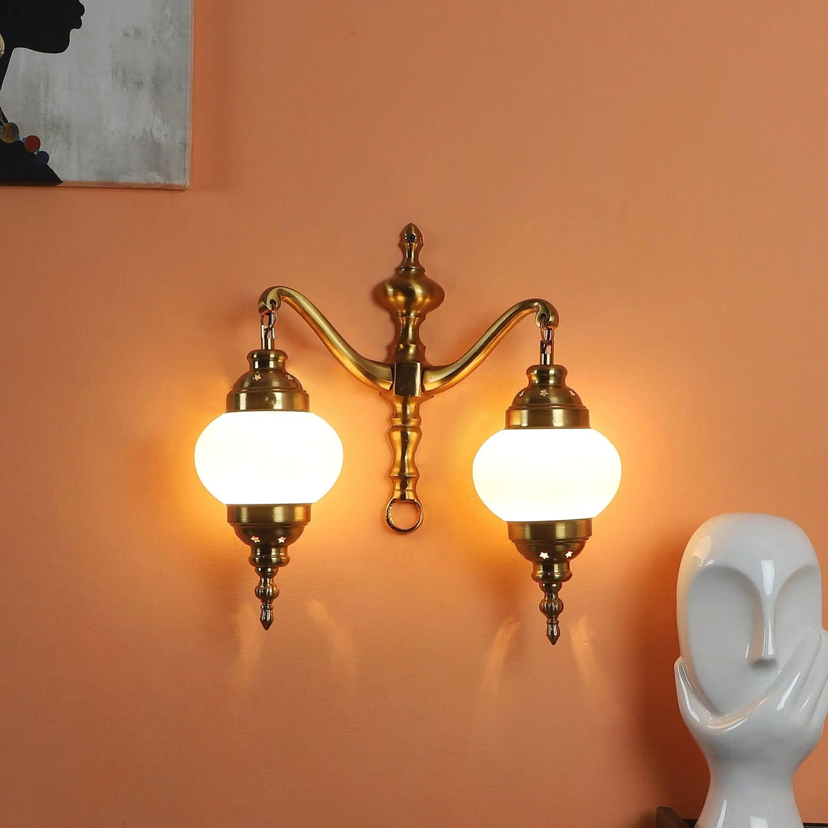 Fusty Aluminium Gold 2 Wall Lights - Ouch Cart