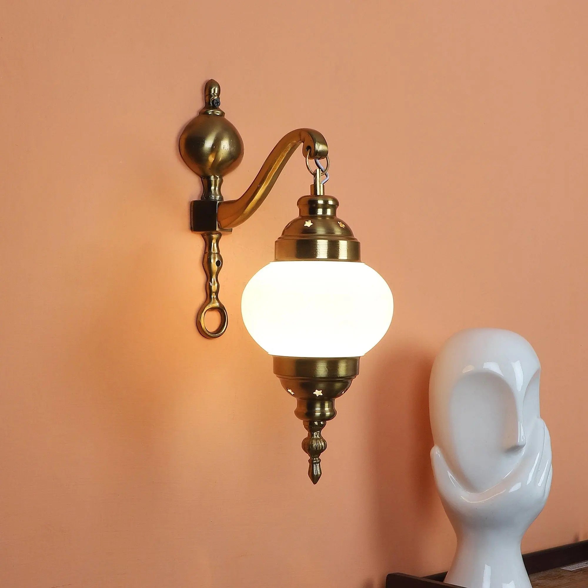 White And Gold Aluminium Single Wall Lights - Ouch Cart