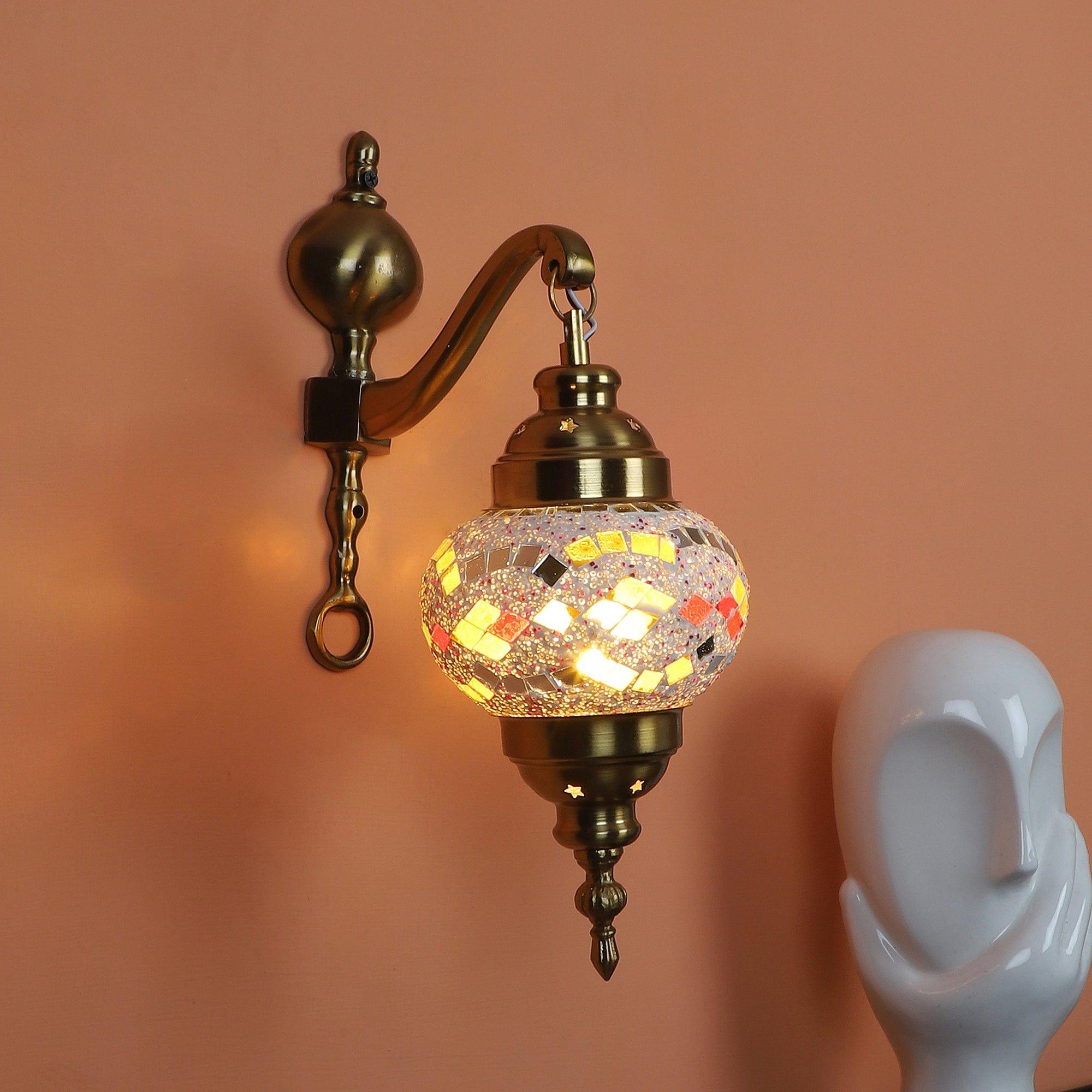 Gold And Multicolour Aluminium Wall Light