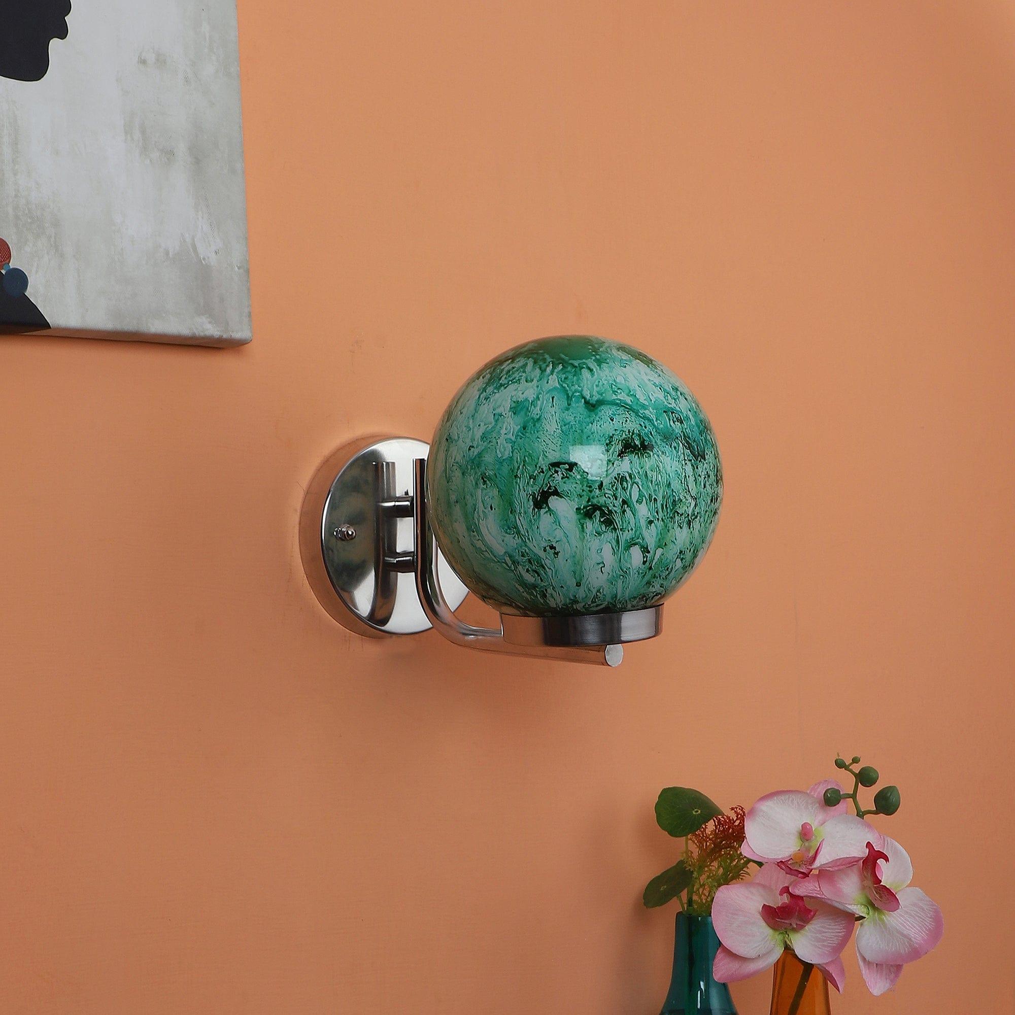 Chrome And Green Iron Wall Lights - Ouch Cart