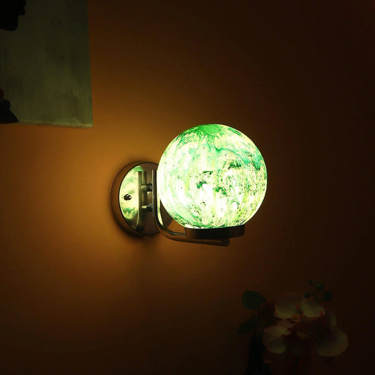 Chrome And Green Iron Wall Lights - Ouch Cart