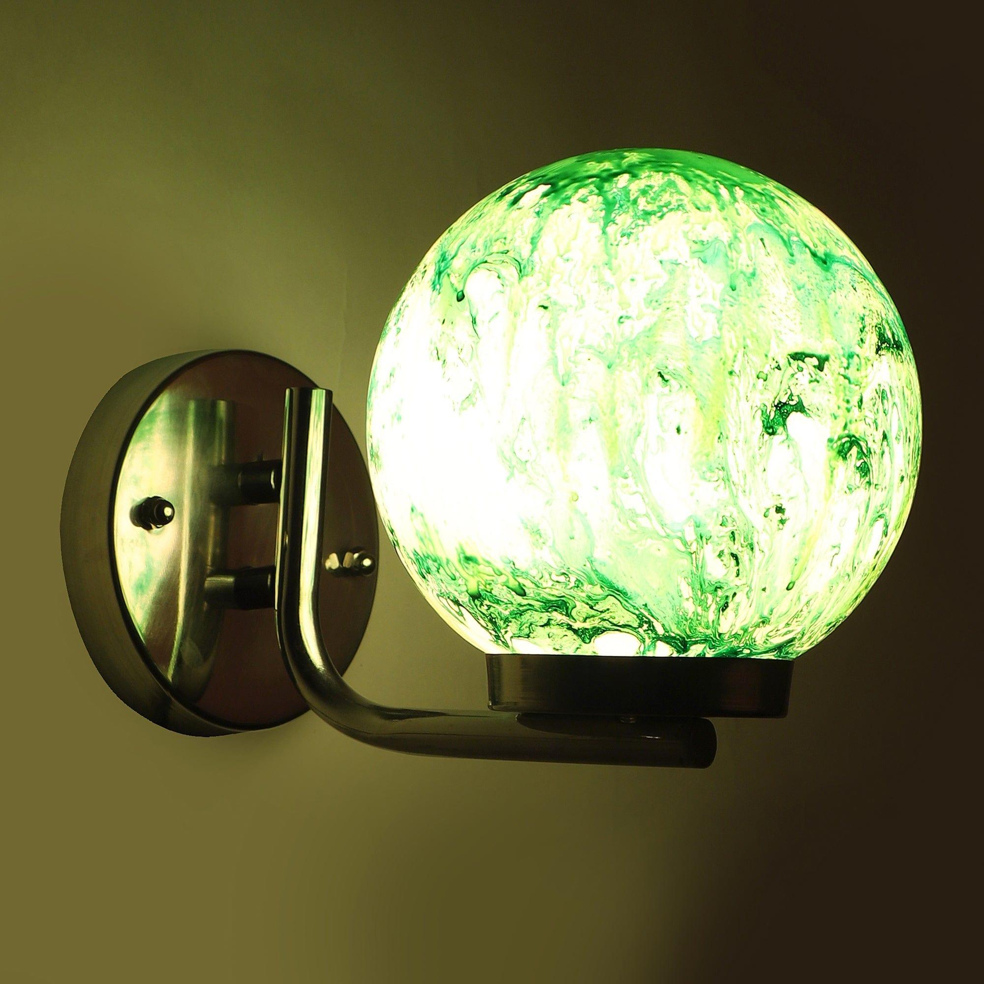Chrome And Green Iron Wall Lights - Ouch Cart