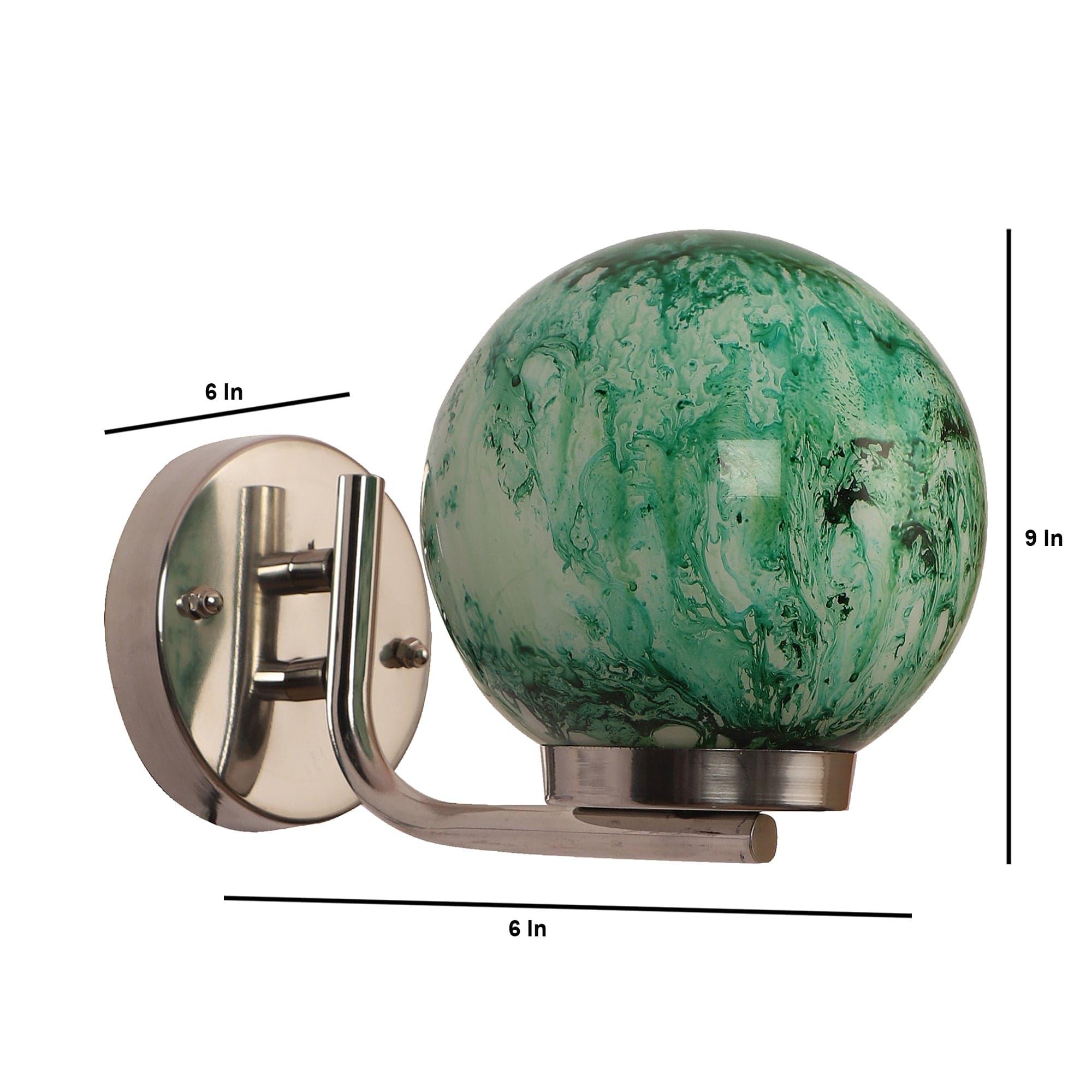 Chrome And Green Iron Wall Lights - Ouch Cart