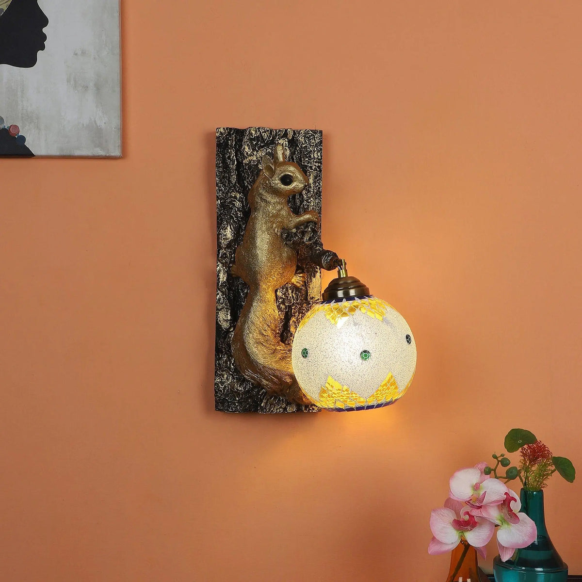 Black and Gold Wood Multicolor beautiful Wall Lights - Ouch Cart