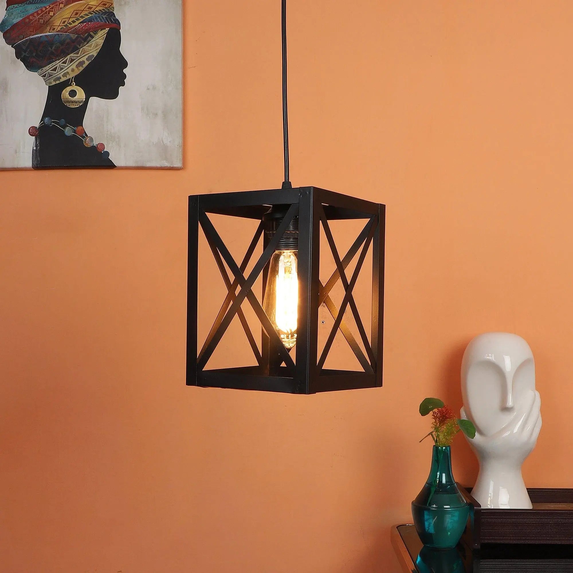Antique Black Iron Cluster Hanging Lights - Ouch Cart