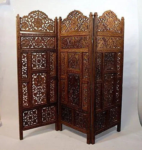 Wooden Handcrafted Partition Room Divider Separator for Living Room Office Partition Screen Room Divider Wood Partitions for Home Kitchen & Office - Ouch Cart