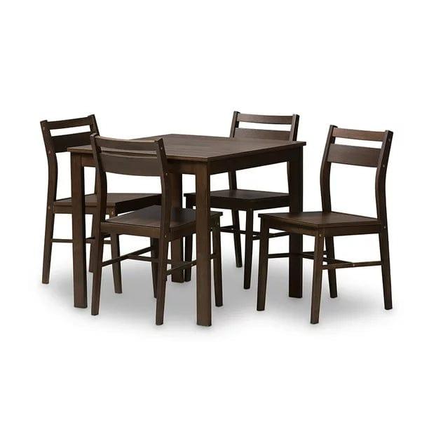 Baxton Studio Lovy 5 Piece Rectangular Dining Set - Ouch Cart