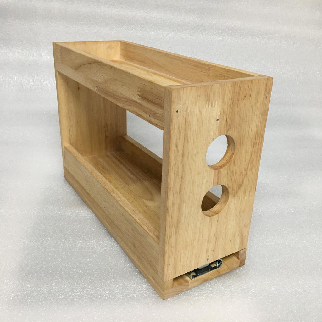 Sliding Kitchen Wooden Spice/Condiment Rack One Slide With 28 Bottles ( With Complementary Coaster ) By Miza - Ouch Cart