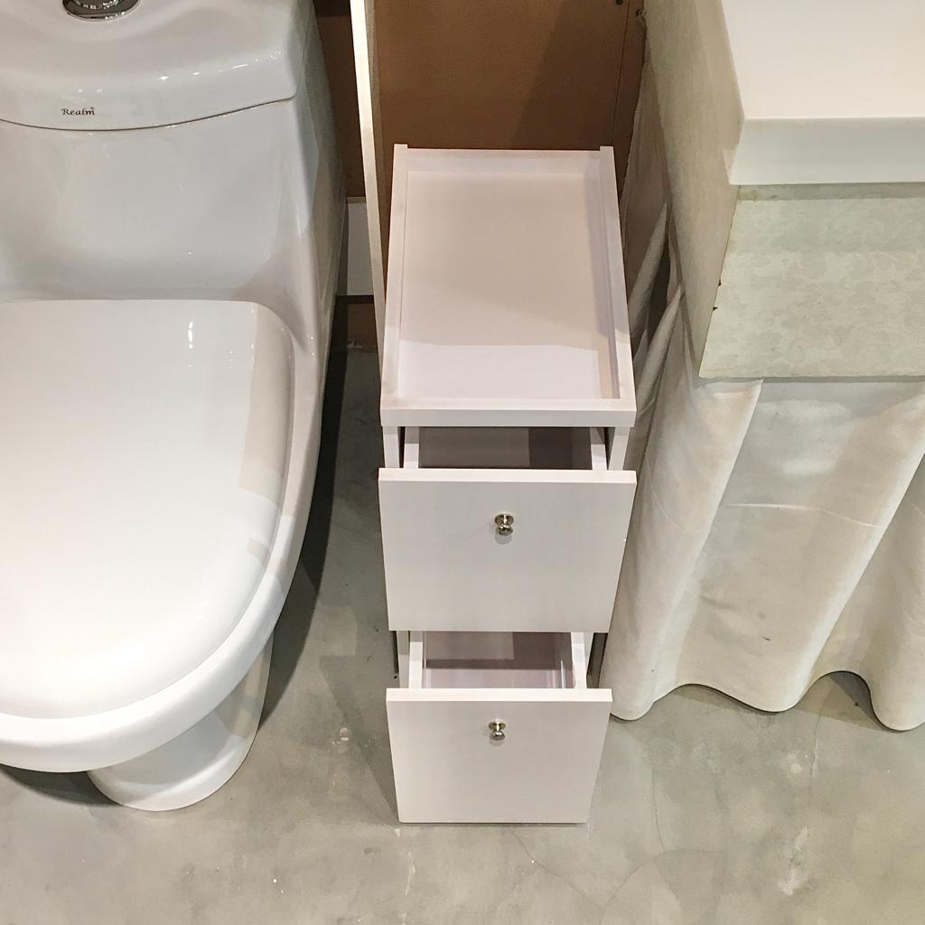 Waterproof PVC Bathroom WC Side Storage Cabinet Racks With Drawer By With Free Soap Dish Miza - Ouch Cart