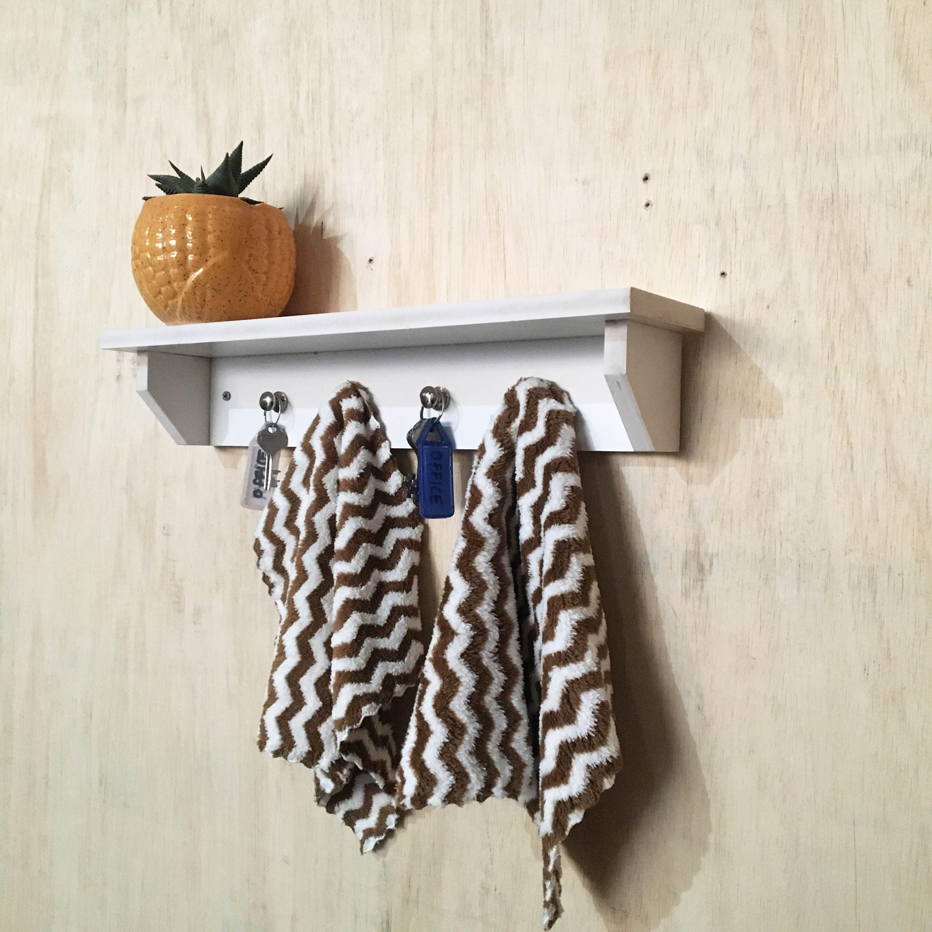 White PVC Steel knobs Utility Shelf For Hallway / Entryway By Miza - Ouch Cart