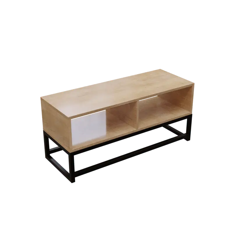 Benji TV Unit in Small Size in Wooden Texture - Ouch Cart