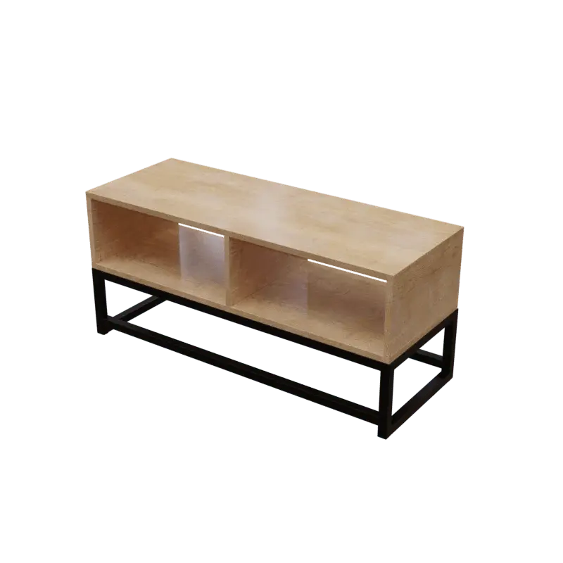 Benji TV Unit in Small Size in Wooden Texture - Ouch Cart