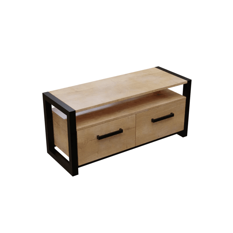 Dilleto TV Unit with Drawers in Small Size in Wooden Texture - Ouch Cart