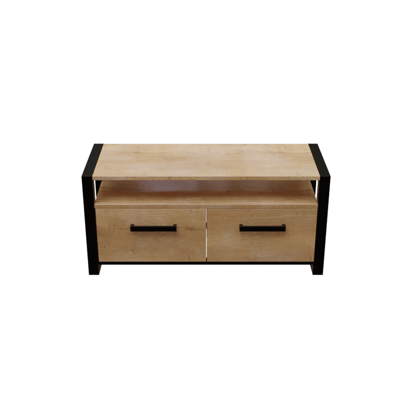 Dilleto TV Unit with Drawers in Small Size in Wooden Texture - Ouch Cart