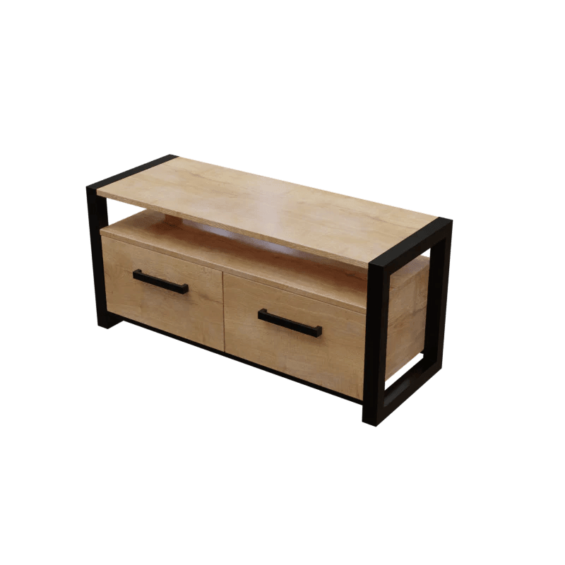 Dilleto TV Unit with Drawers in Small Size in Wooden Texture - Ouch Cart