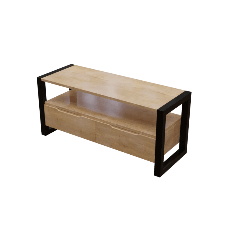 Walton TV Unit with Drawers in Small Size in Wooden Texture - Ouch Cart