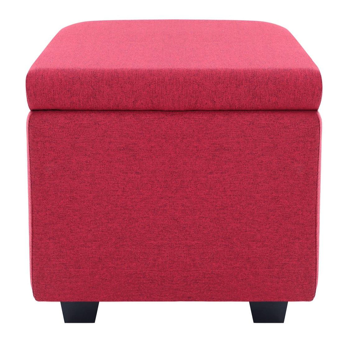 DOE BUCK SQUARE STOAGE OTTOMAN WITH STORAGE PINK - Ouch Cart