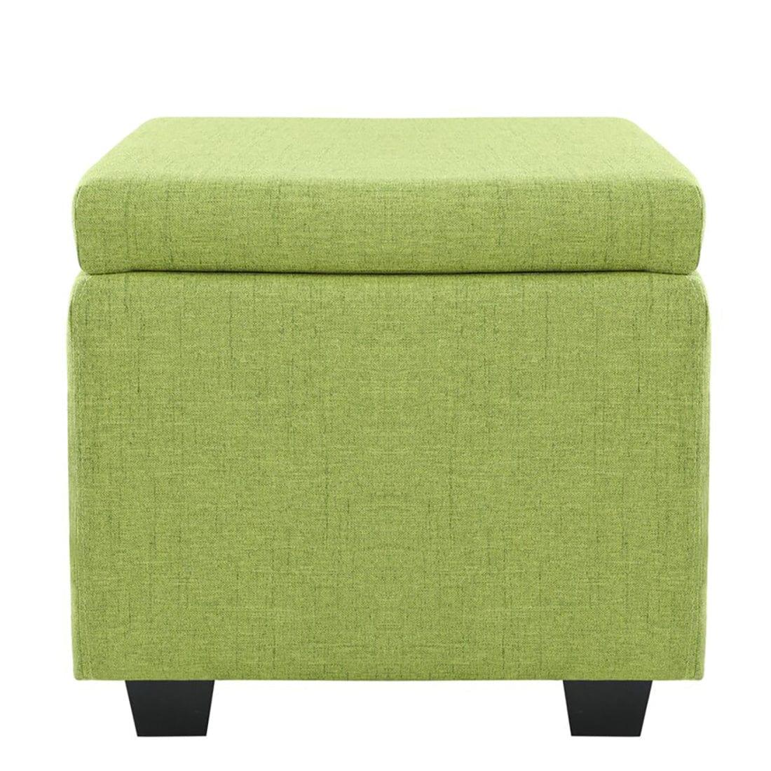 DOE BUCK SQUARE STOAGE OTTOMAN WITH STORAGE GREEN - Ouch Cart