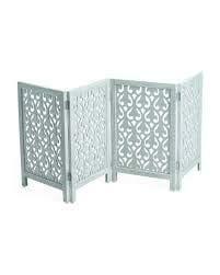 Small Size Wooden Partition 4 Panel Screen Divider for Home & Office - Ouch Cart