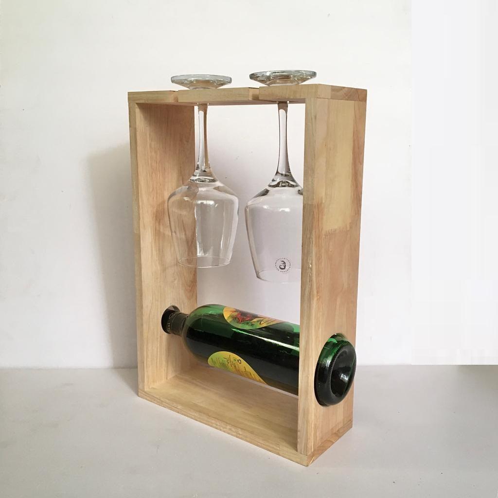 Personalised Wine/Bear Bottle Caddy And Glass Holder By Miza - Ouch Cart