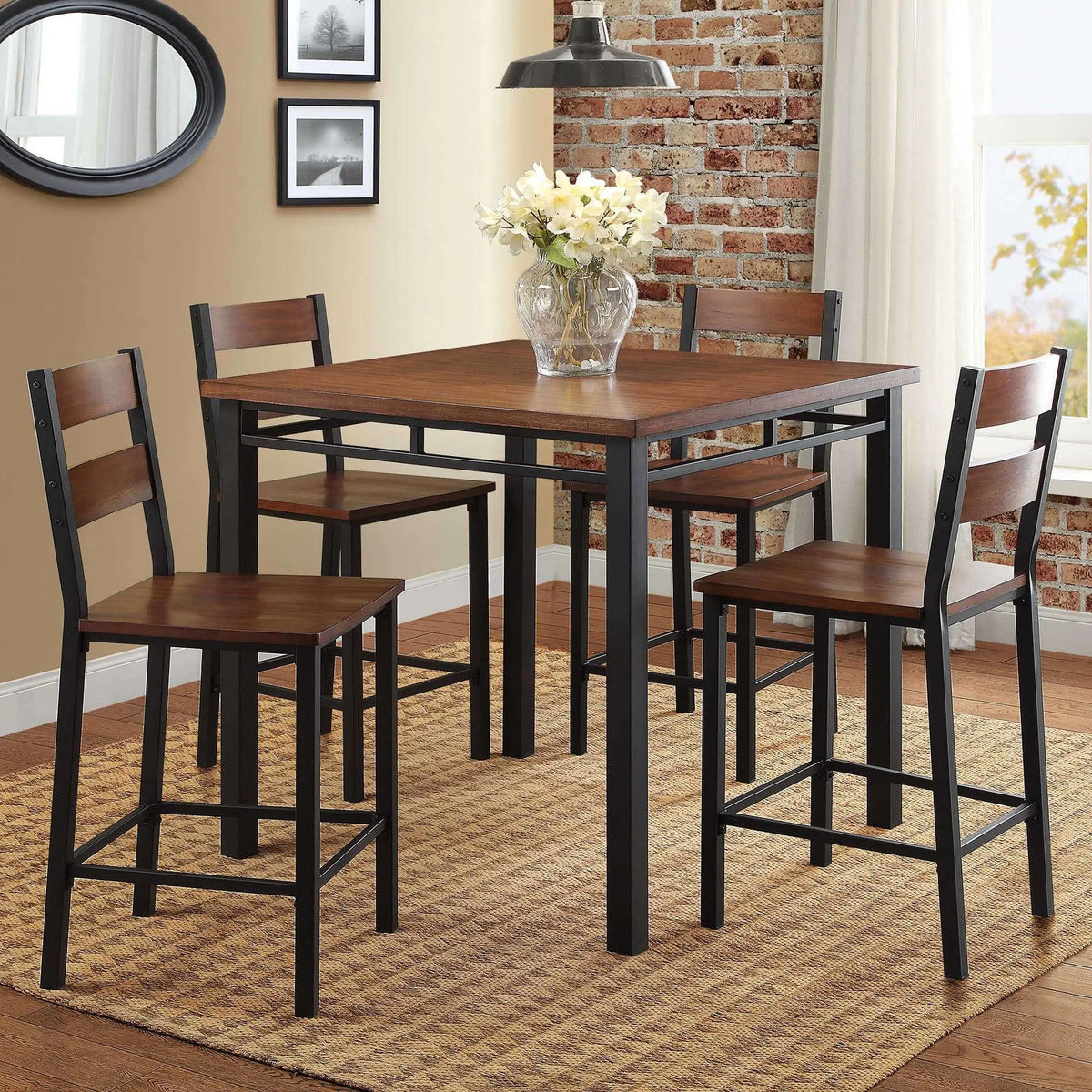 Austen 5-Piece Counter Height Dining Set, Vintage Oak - Ouch Cart