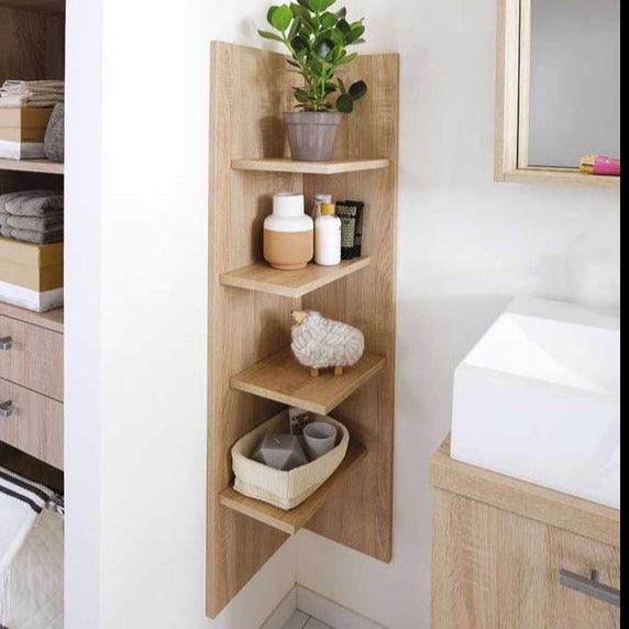 Corner Wooden Shelf For Bathroom/Kitchen/Home By Miza - Ouch Cart