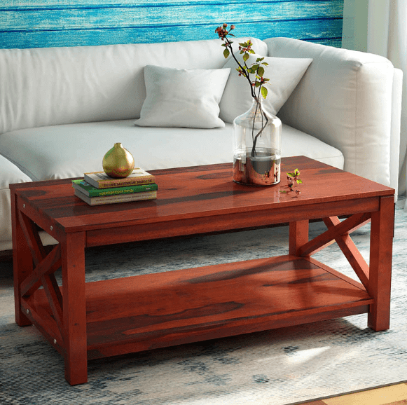 Solid Sheesham Wood Coffee Table - Ouch Cart