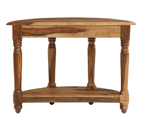Half Moon Beautiful Design Sheesham Wood console table With Drawer - Ouch Cart